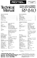 Rotel RP-840 - Technical manual 